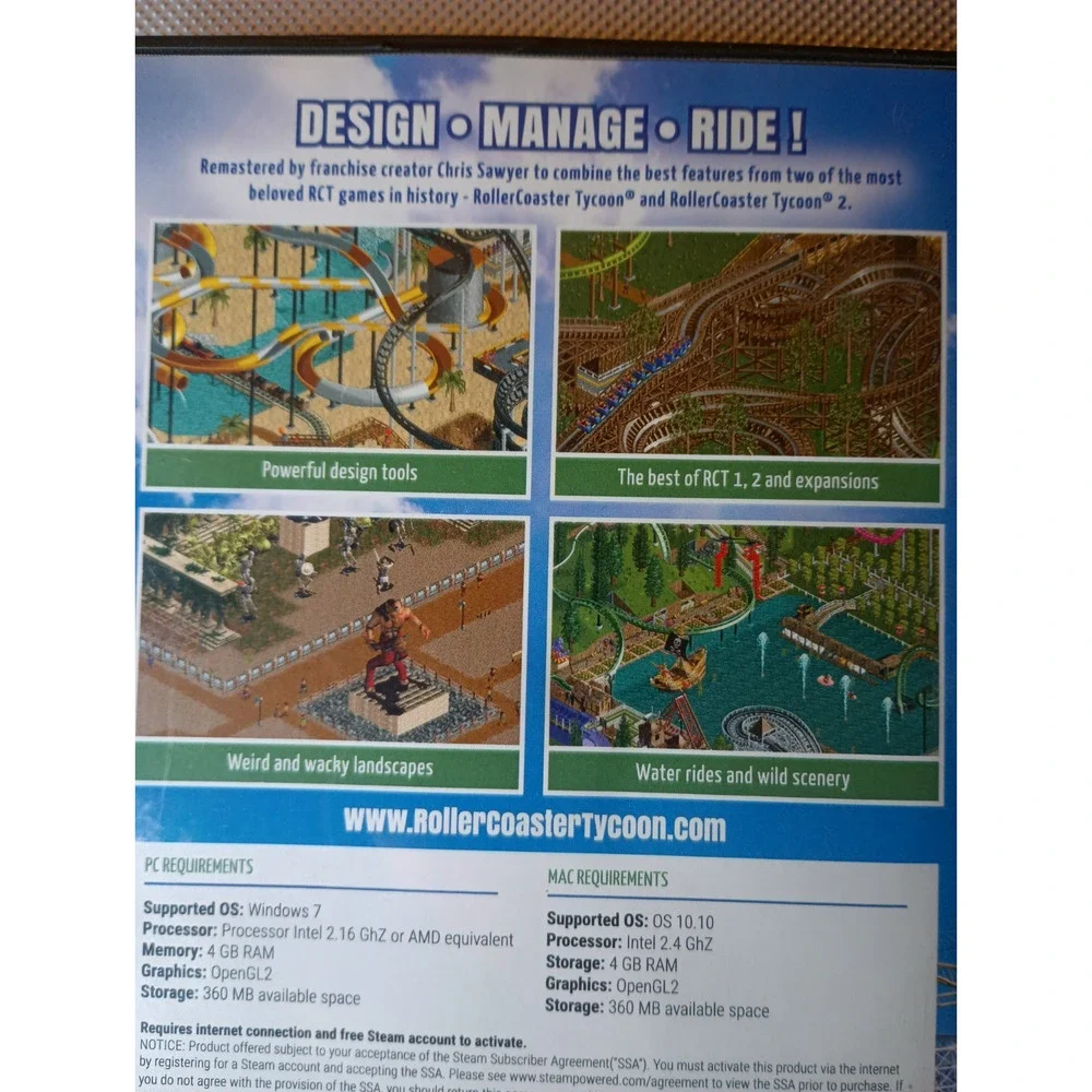 RollerCoaster Tycoon Classic. Windows/Mac. Remastered Game Rated E